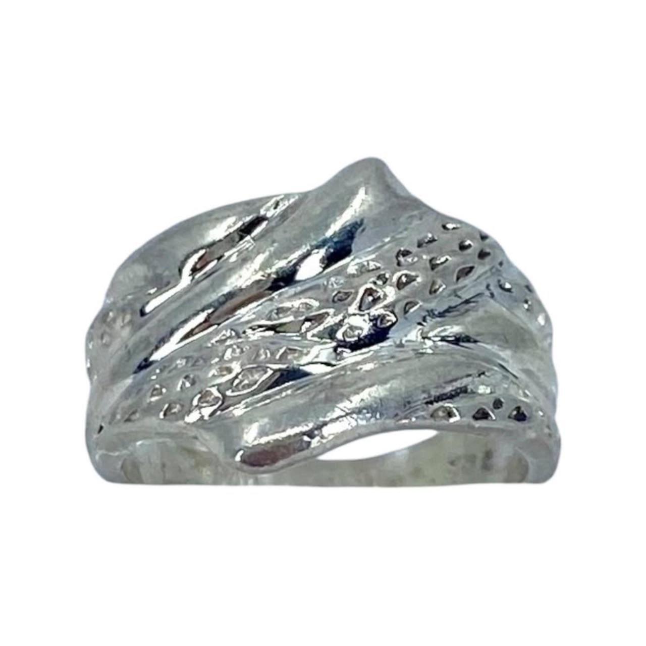 Handmade Women's Ring - Silver – Crossover Ribbed… - image 3