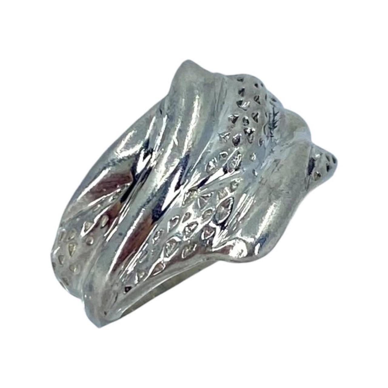 Handmade Women's Ring - Silver – Crossover Ribbed… - image 2