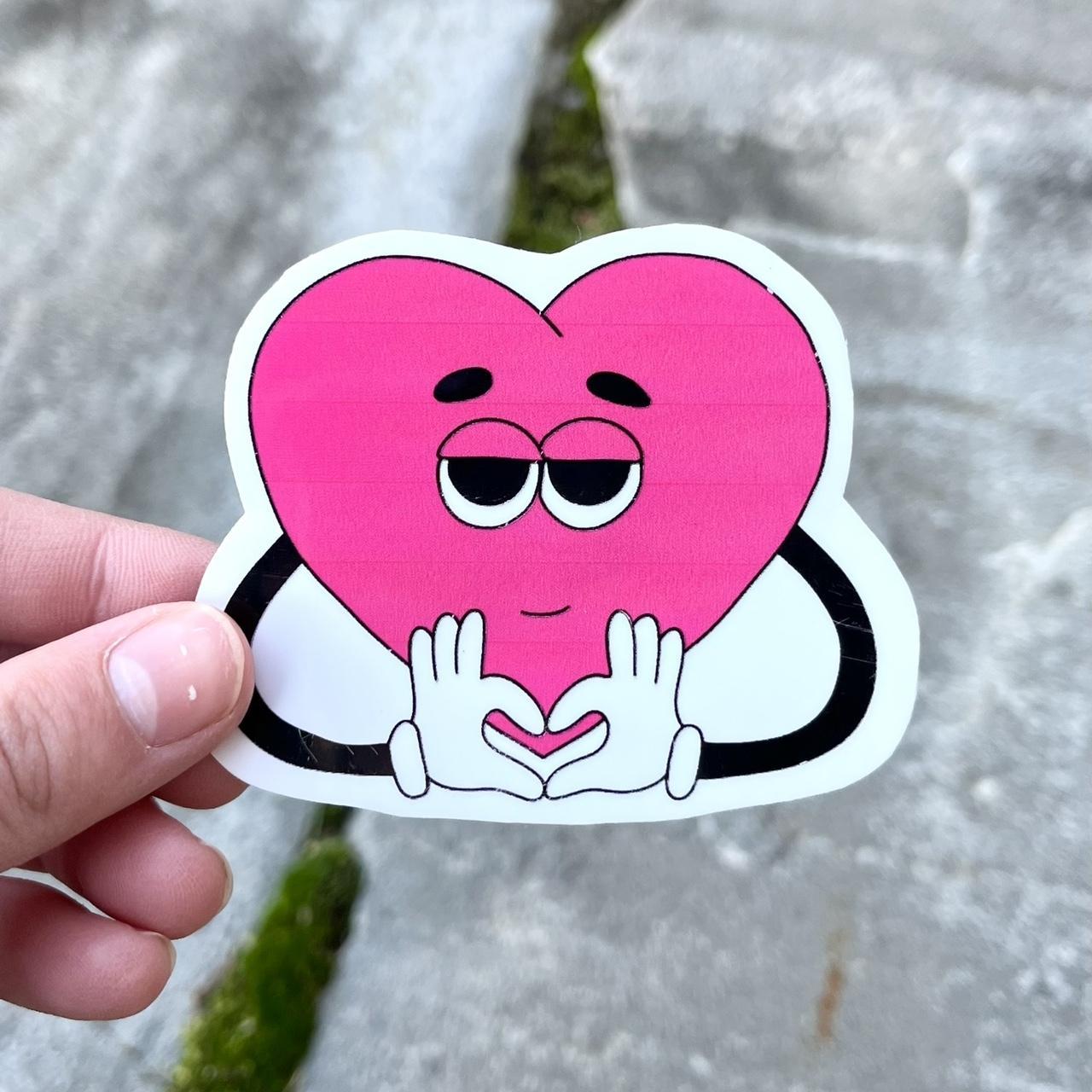 retro heart sticker 💗 tags: vinyl sticker retro... - Depop