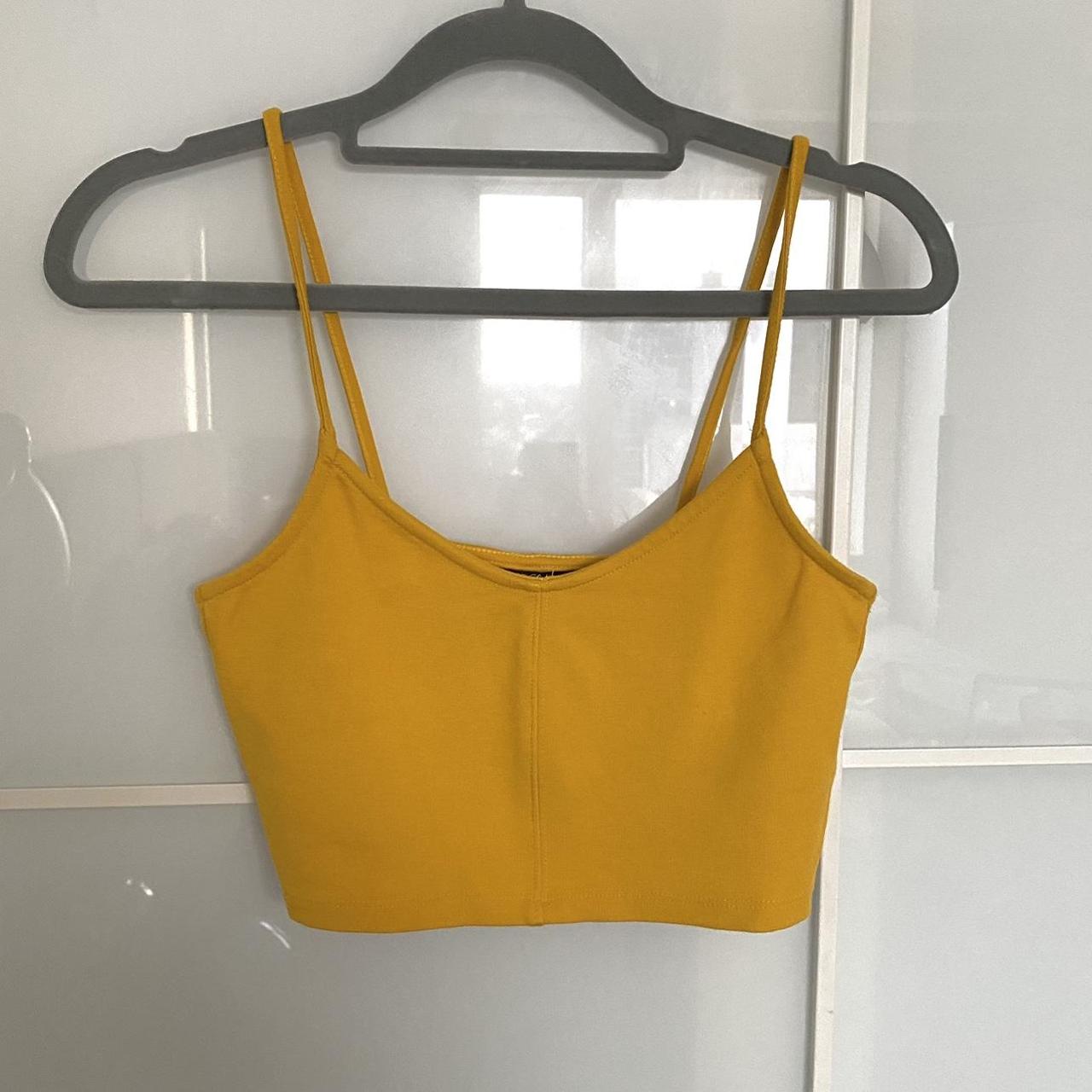 Women's Yellow Croptop Depop