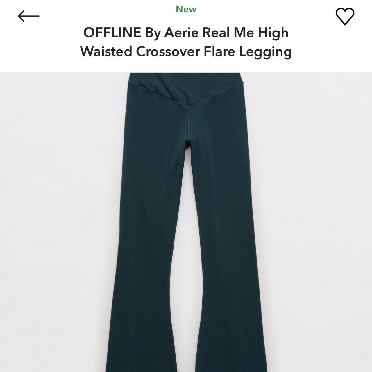 aerie offline real me green flare leggings - Depop