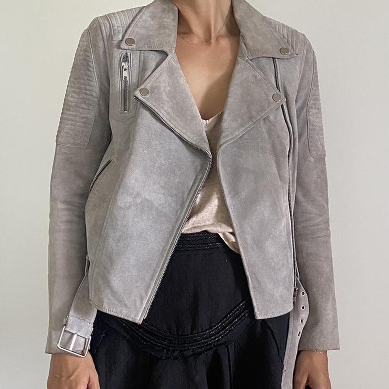 Grey Ena Pelly Leather Blazer Ena Pelly Essential Biker Jacket