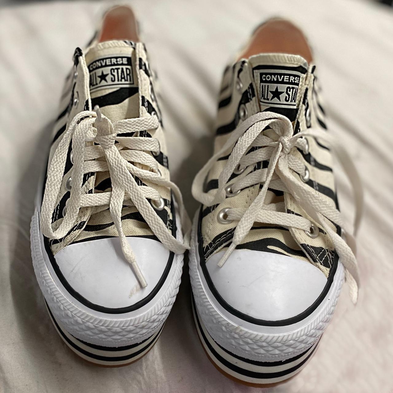 Black and hotsell white striped converse