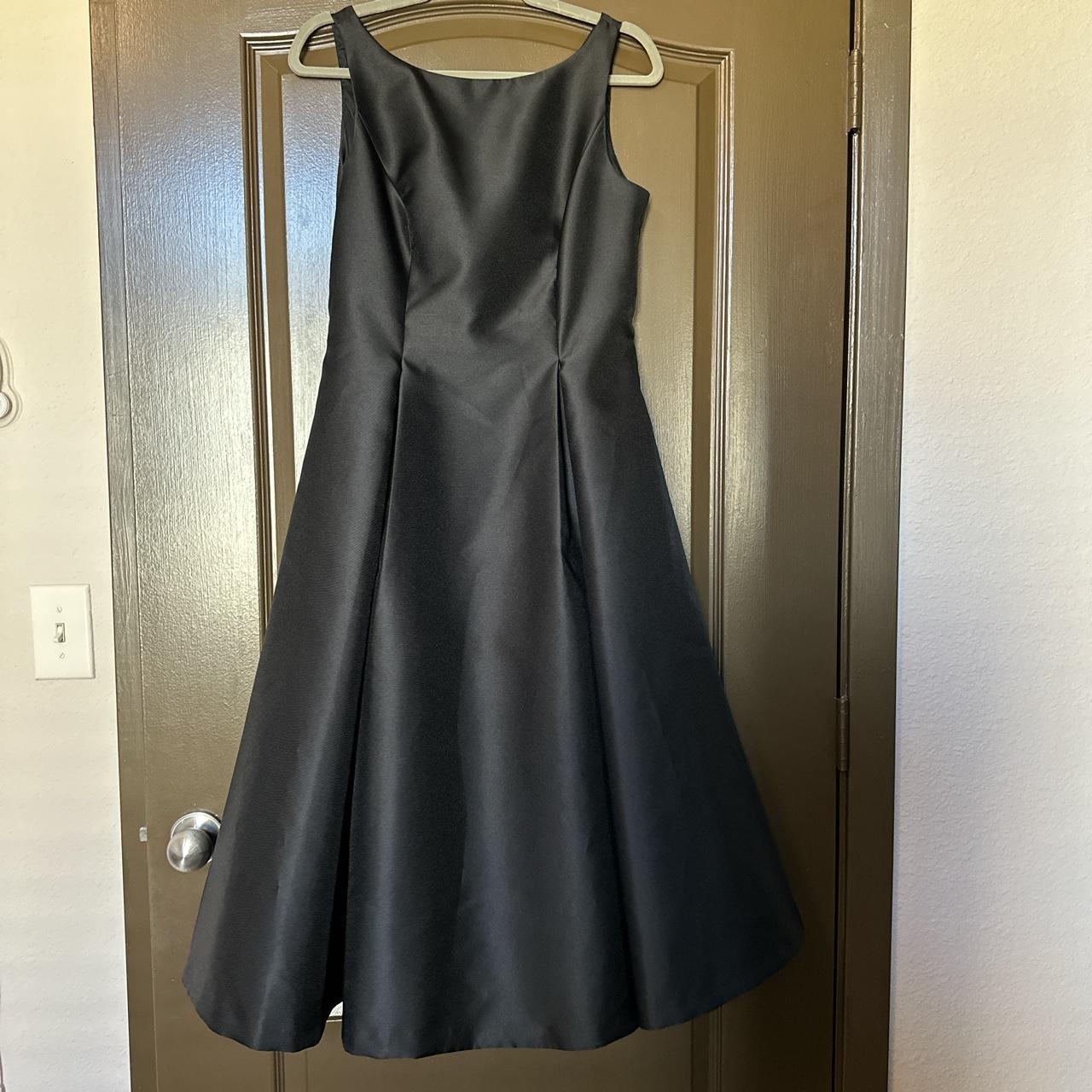 Black Adrianna Papell Boat Neck Sleeveless A Line Depop