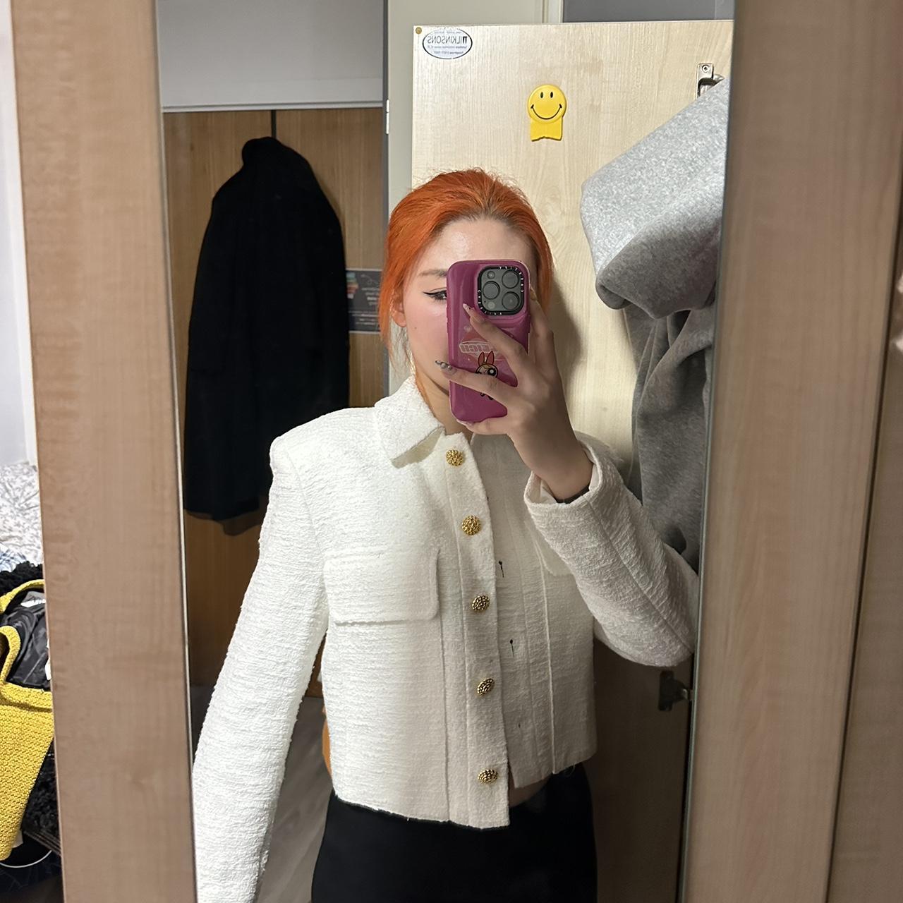 Buttons White Jacket Zara Woman Zara Cropped White Cotton Blazer