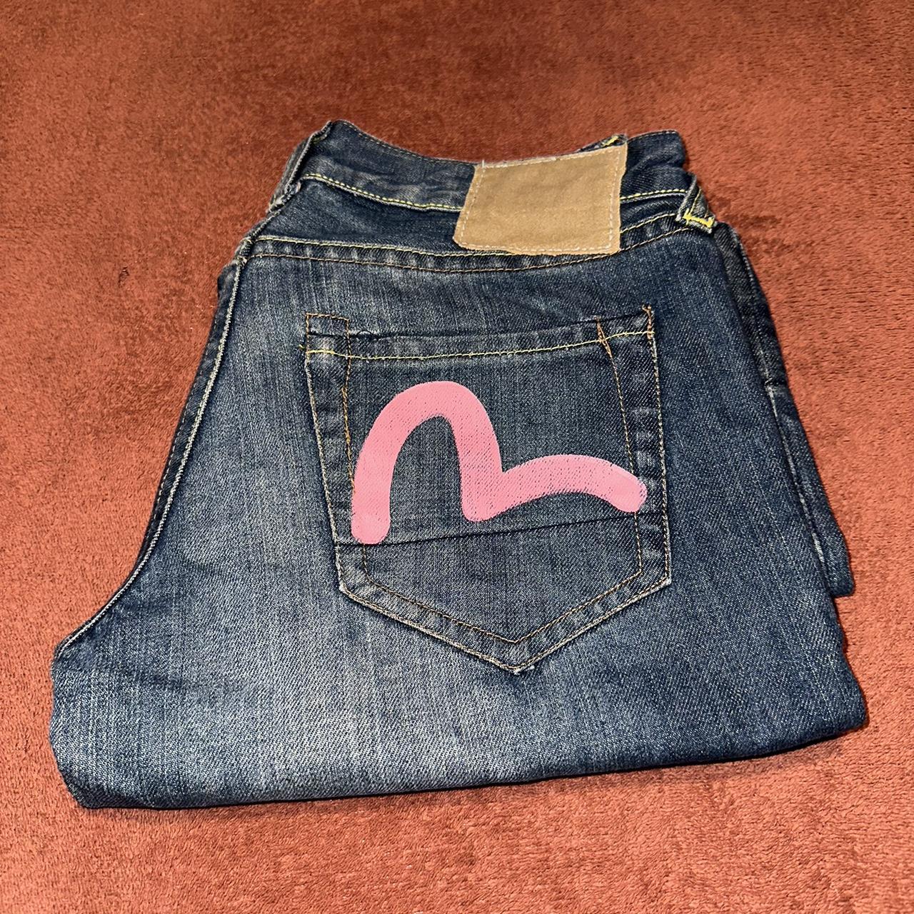 evisu EVISU ローライズ ピンクカモメb系y2k平成初期b-girl 00s Y2K evisu donna エヴィス カモメ デニム ジーンズ 27