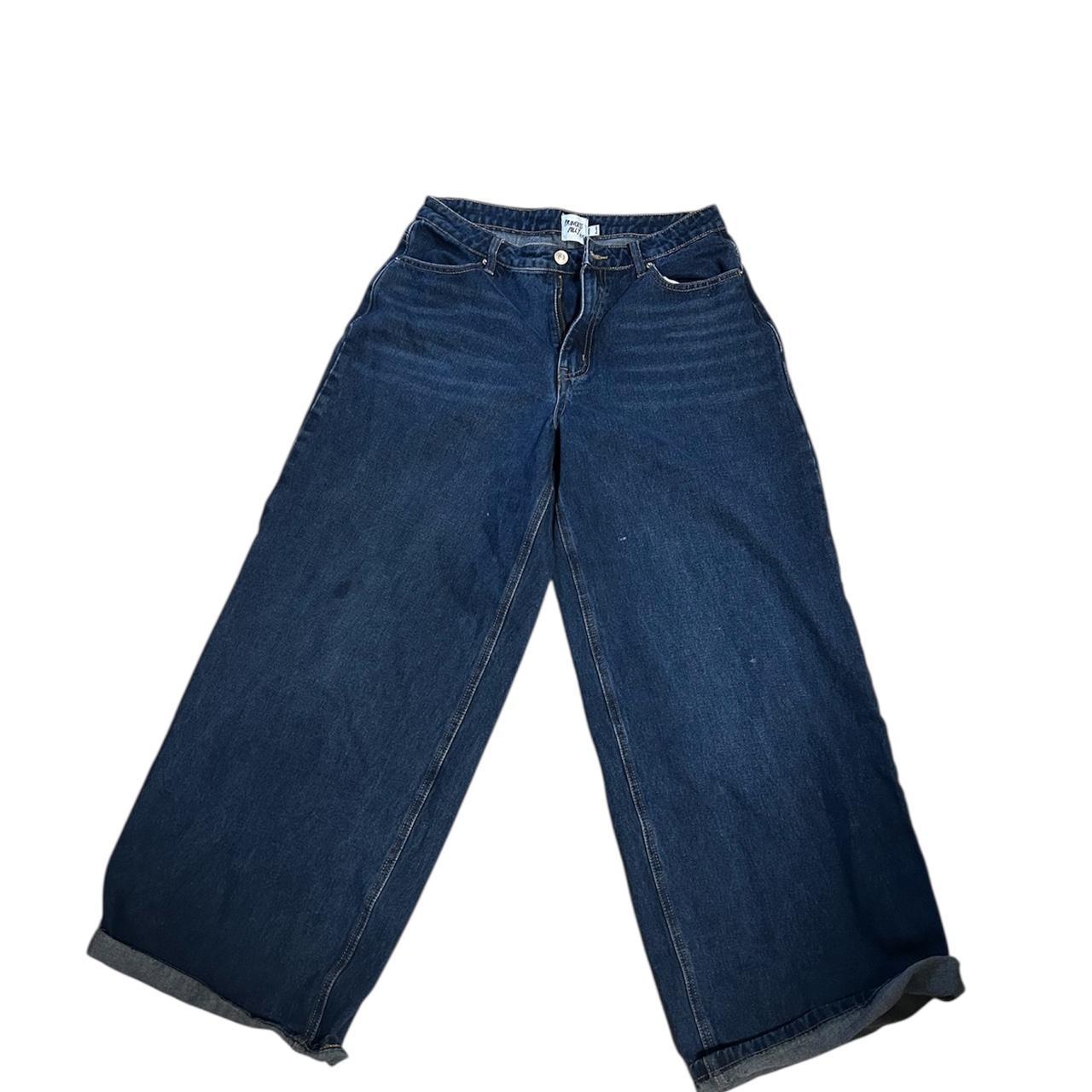 Princess Polly Women's Jeans - Blue/Navy - 6 – princess Polly Dark wash wide leg jeans …