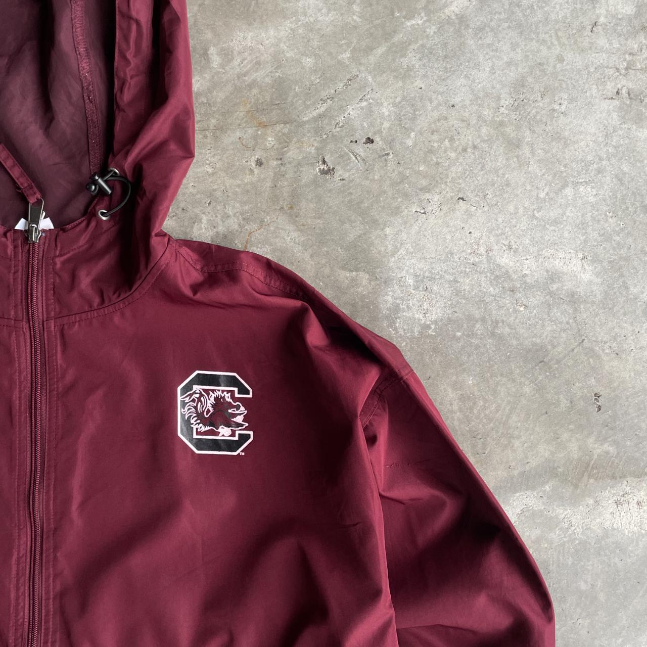 Men Maroon Champion Zip Windbreaker Pullover. Depop