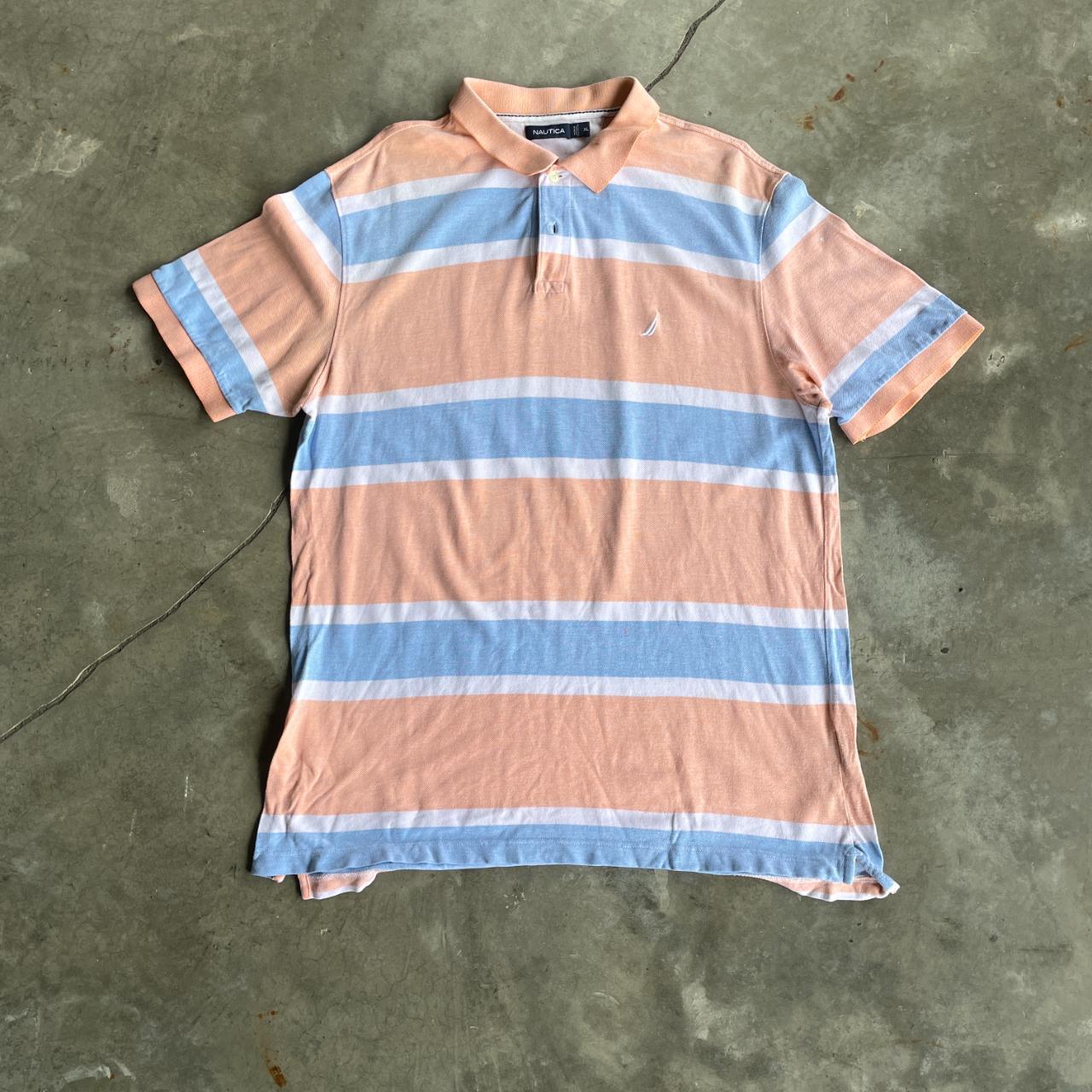 Nautica Striped Polo Shirt / Mens factory Small / Blue