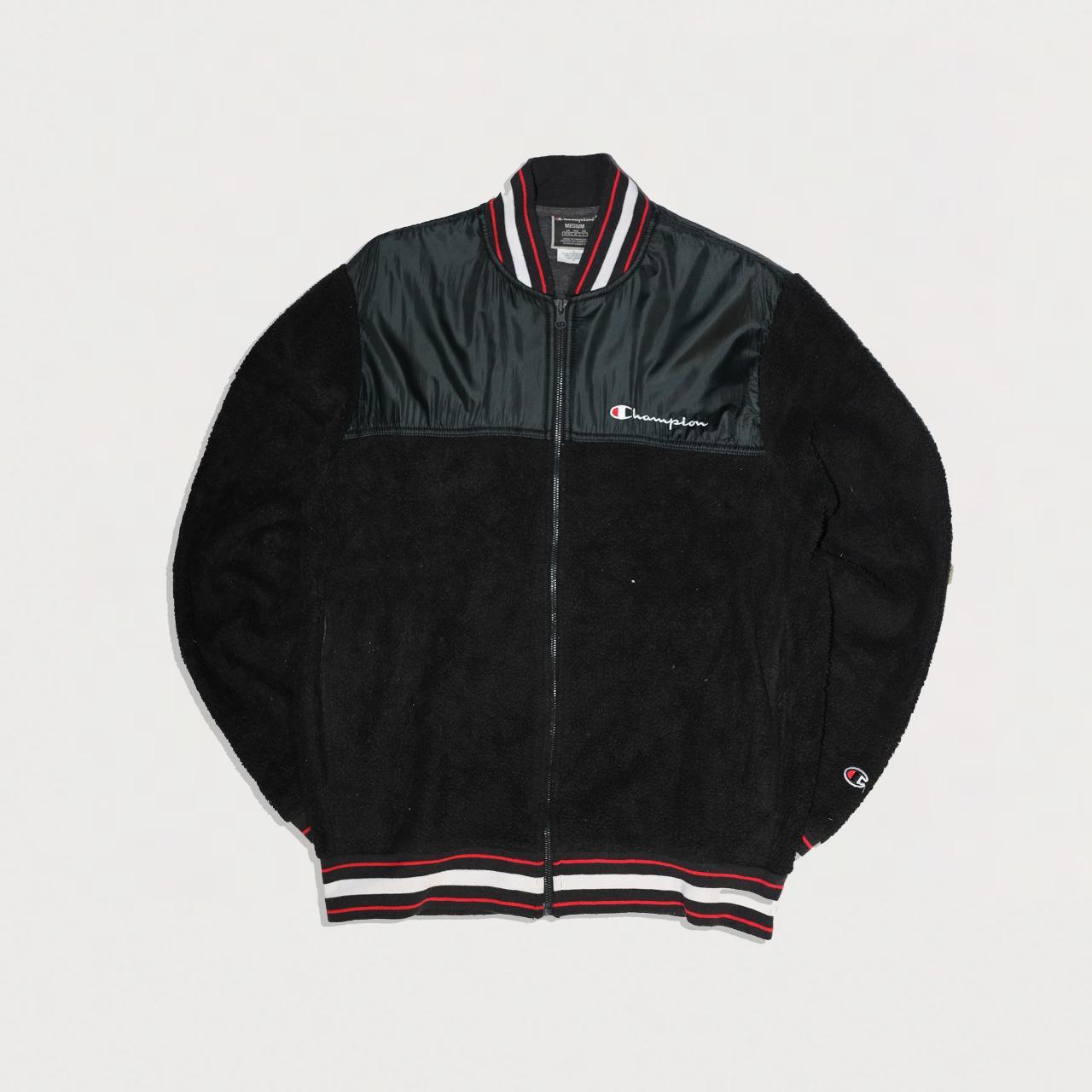 Men Black Champion Sherpa Varsity Jacket. Size M. Depop