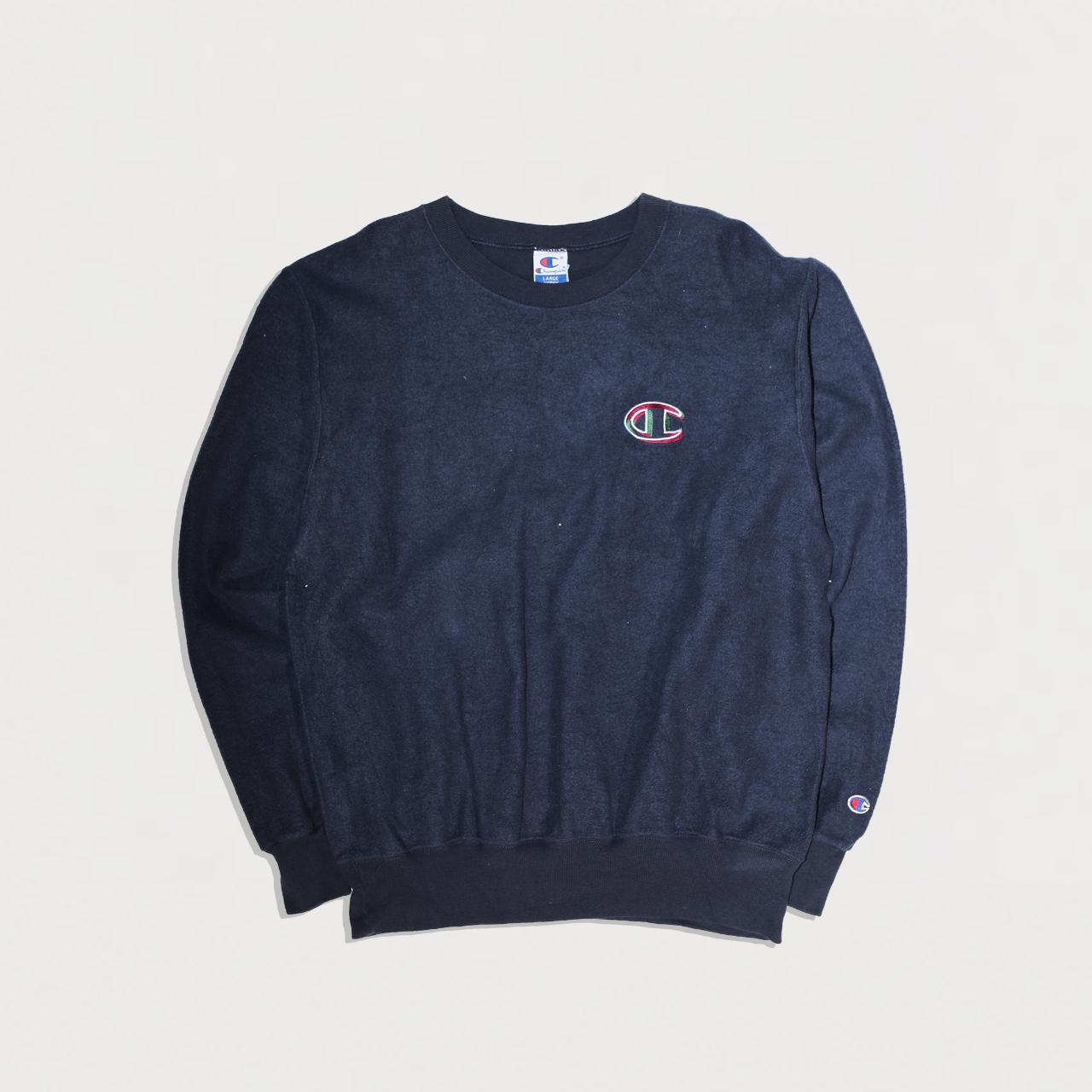 Men Vintage 90 s Navy Champion Crew Neck Jumper. Depop