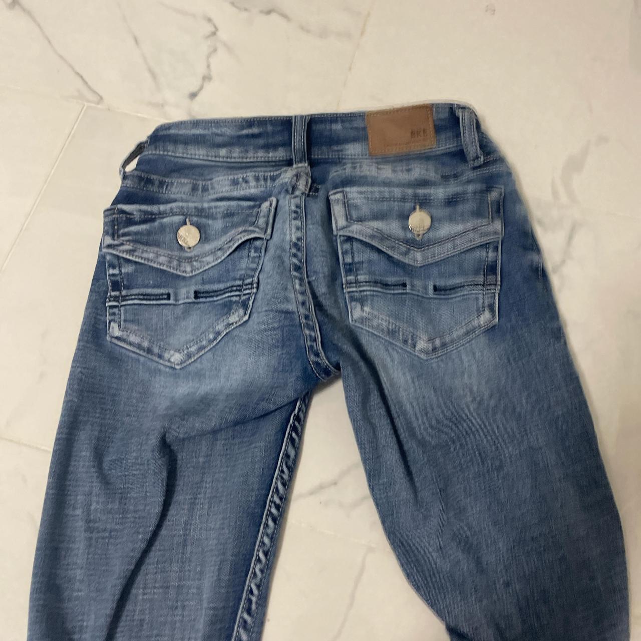 Bke Slim Fit Low Rise Bootcut Medium Wash Jeans Depop