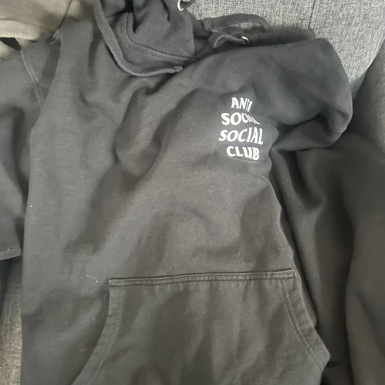 midum size anti social club hoodie worn twice no flaws - Depop