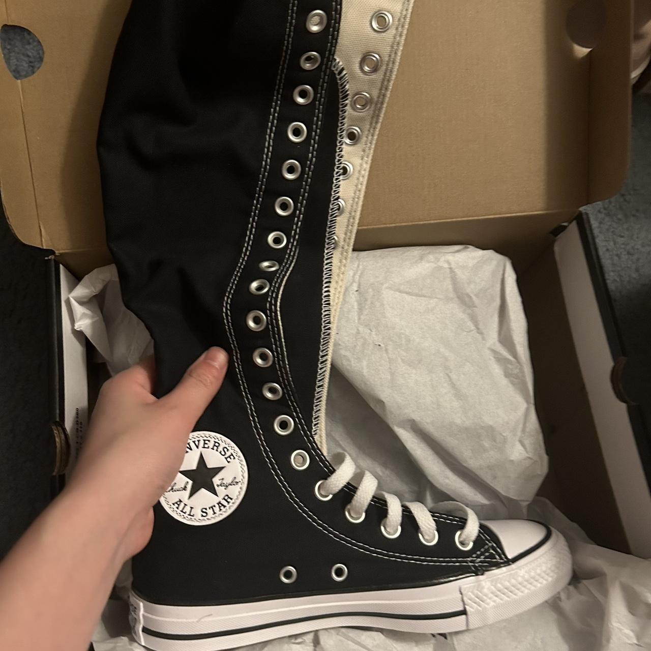 Chuck Taylor All Star XX-Hi knee high converse black... - Depop