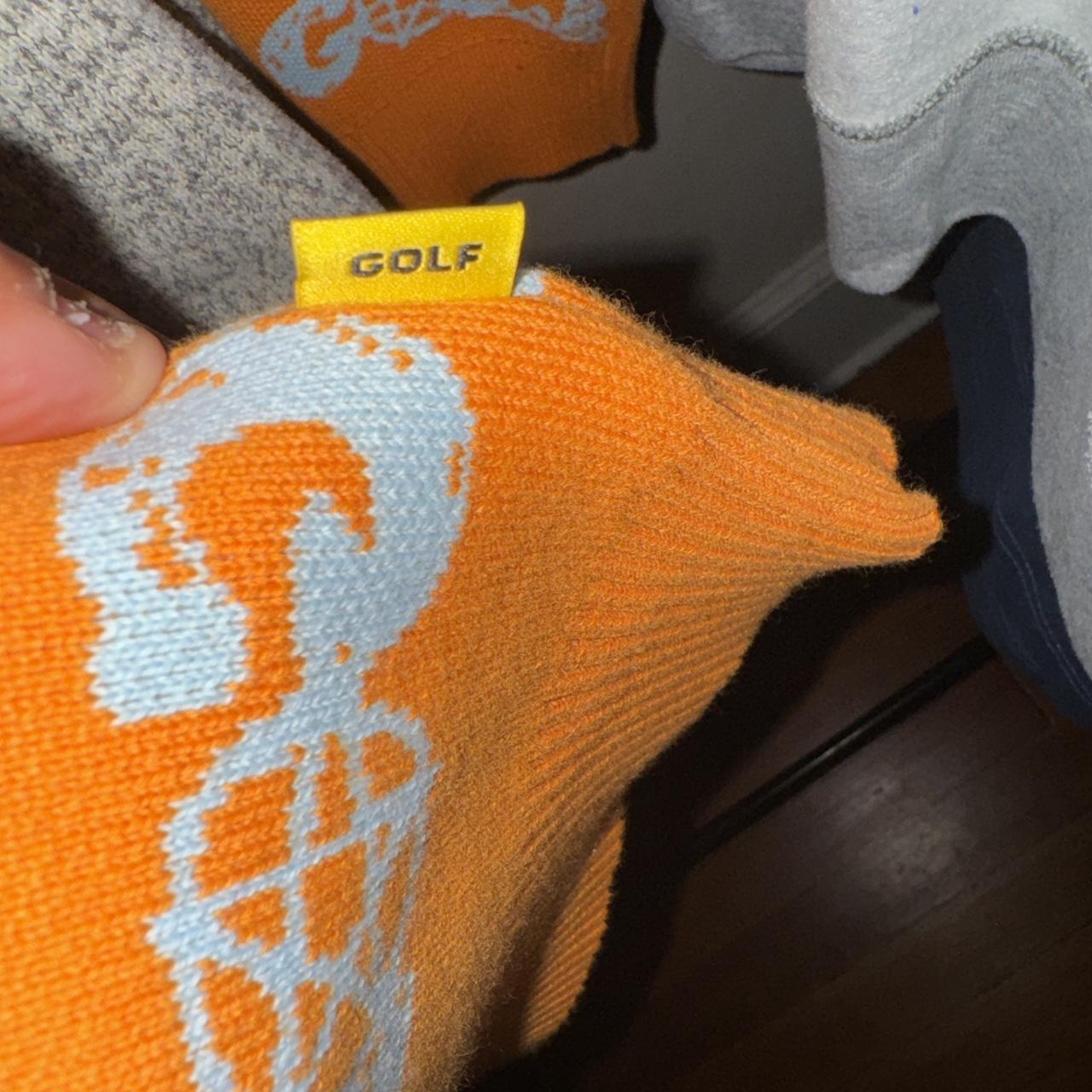トップス GOLF WANGRITUAL SWEATER ORANGE Orange Golf Wang ritual sweater never worn size | Depop