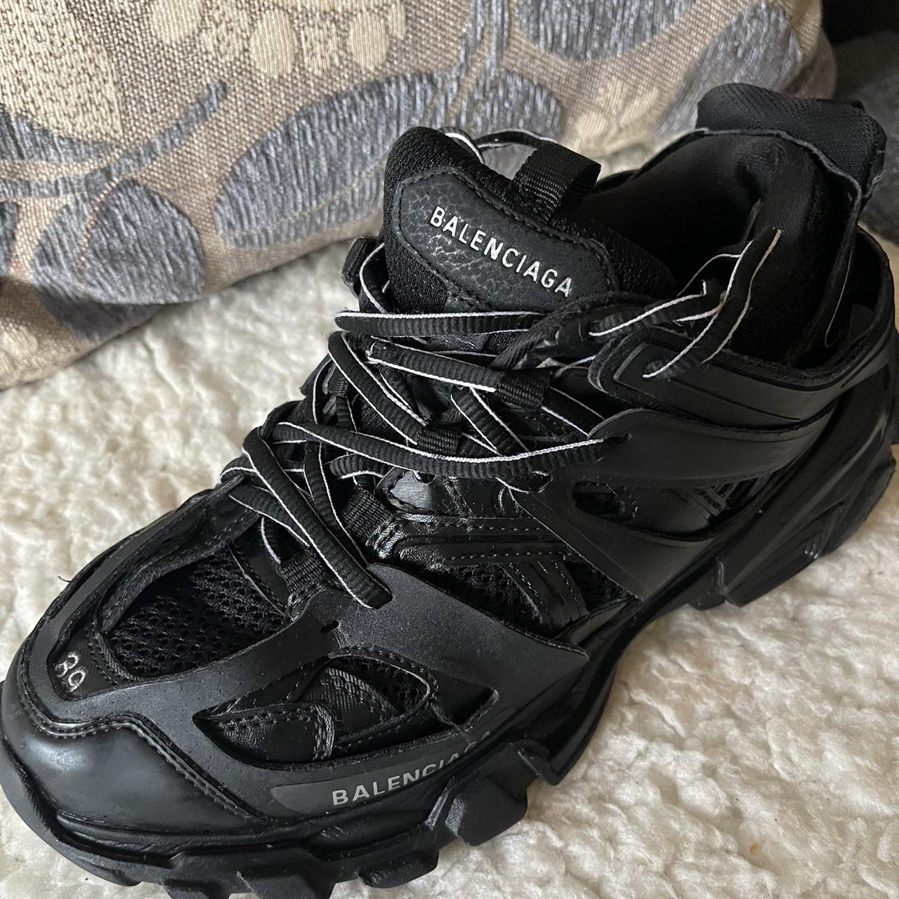 All black Balanciaga Track Runners Size 6... - Depop