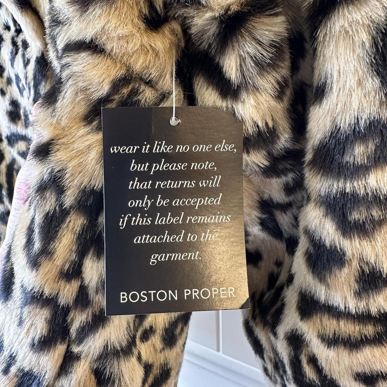 Boston Proper Pink Leopard selling Faux Fur Size Small