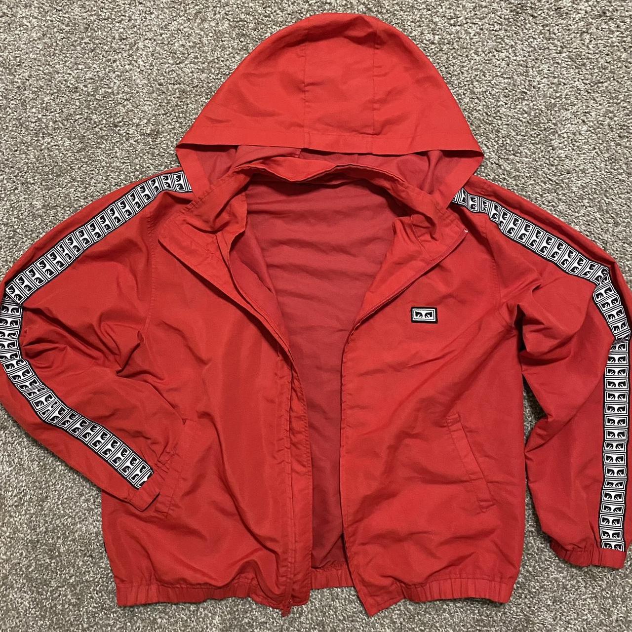 Obey red windbreaker hotsell