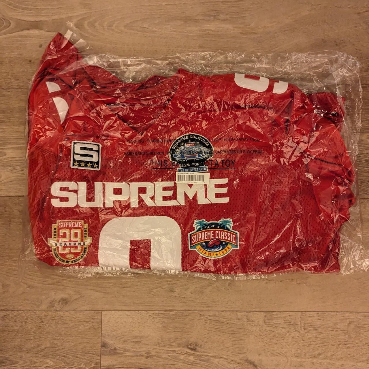 SUPREME RED RUM BASEBALL JERSEY BRAND NEW / NEVER - Depop