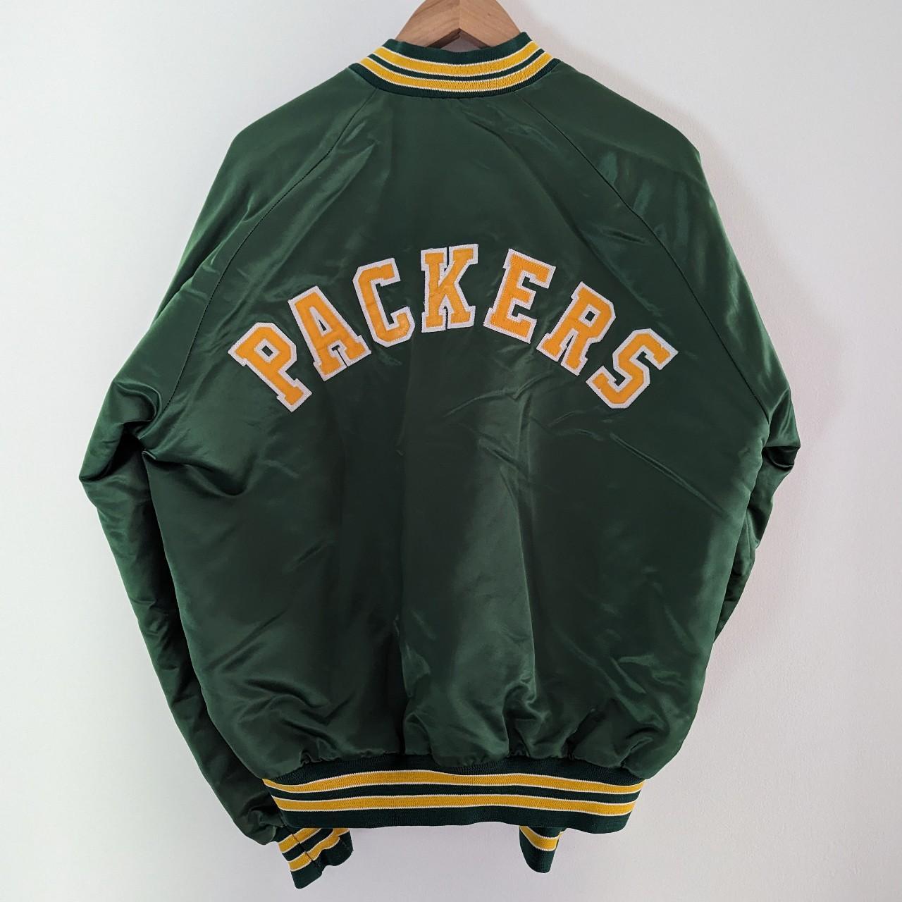 Vintage 90s Green Bay Packers NFL Chalk Line Satin...