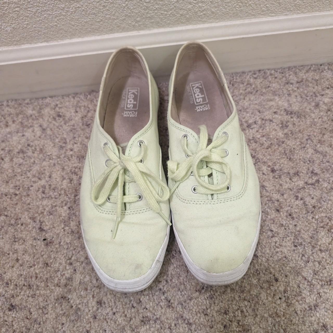 Lime green Keds Dream Foam sneakers Well loved.... - Depop