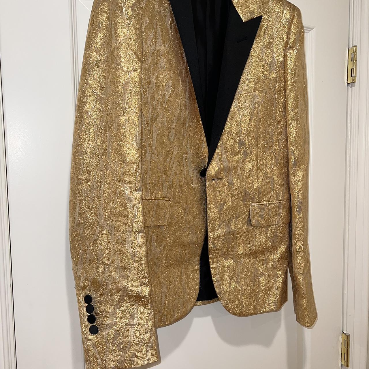 ジャケット Saint Laurent SS25 BLAZER DB GOLD BTN (823641Y7B73 1000) Saint Laurent Gold Blazer. Hedi Slimane. Very rare. | Depop