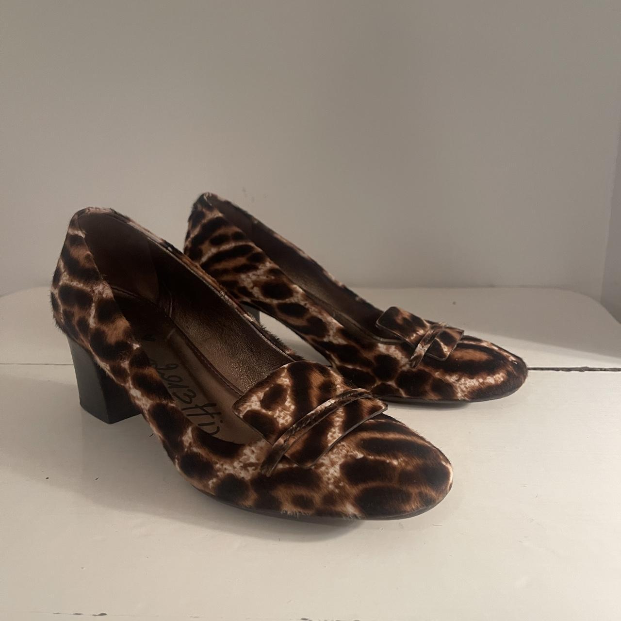irving leopard print calf hair and leather stripe sneaker