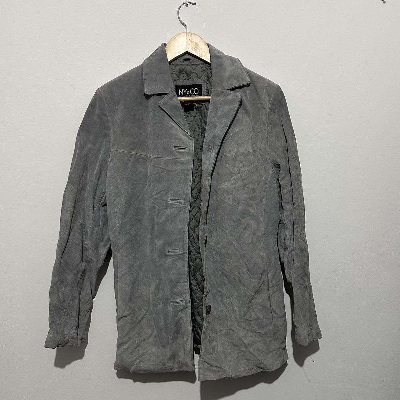 Vintage suede grey jacket #vintage #jacket - Depop