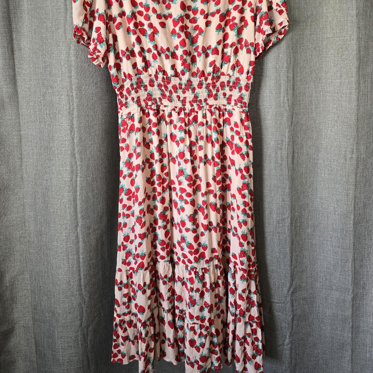 Betsey Johnson Strawberry Fields Cotton Voile Midi... - Depop