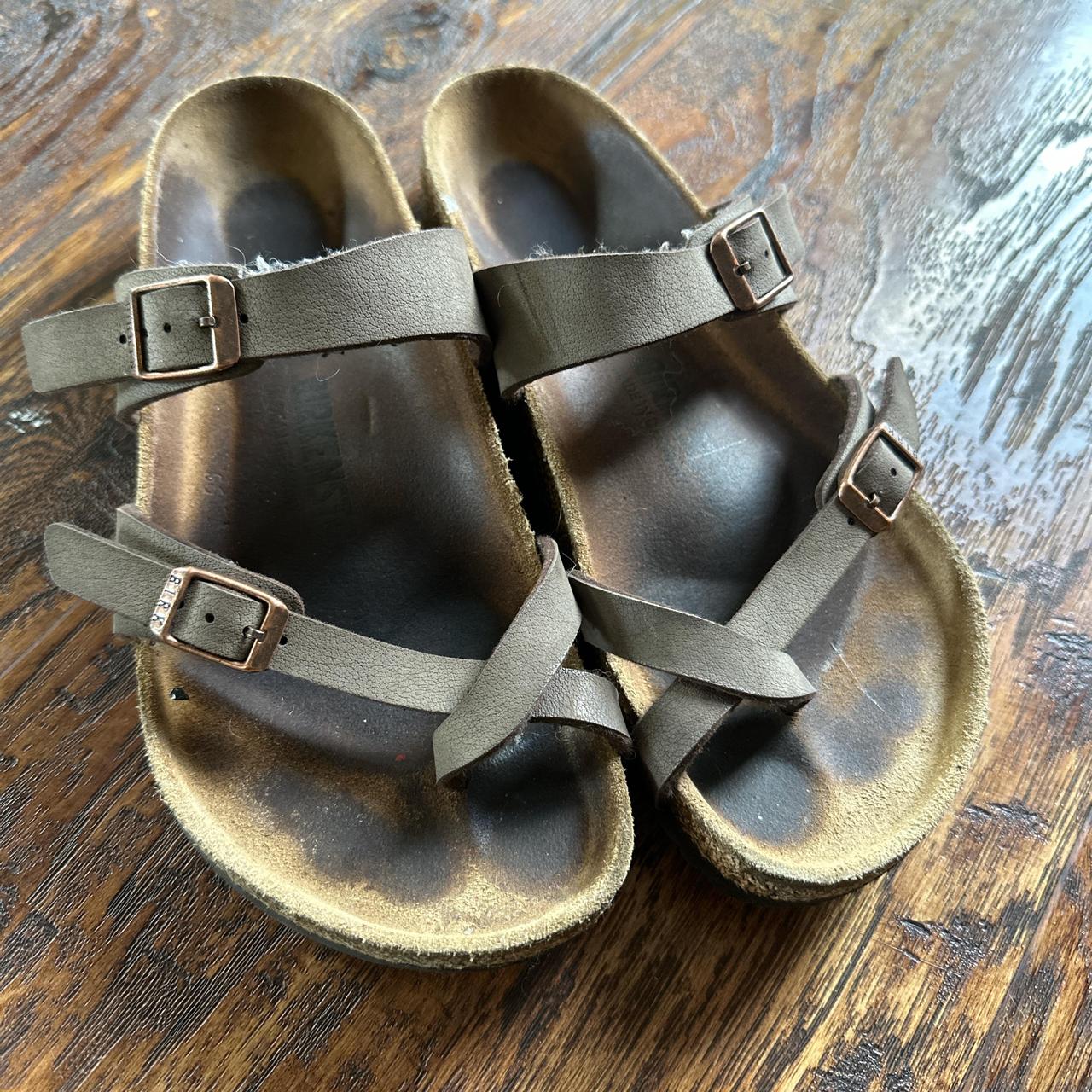 Birkenstock size 6 brown. Used but alot of life. Depop