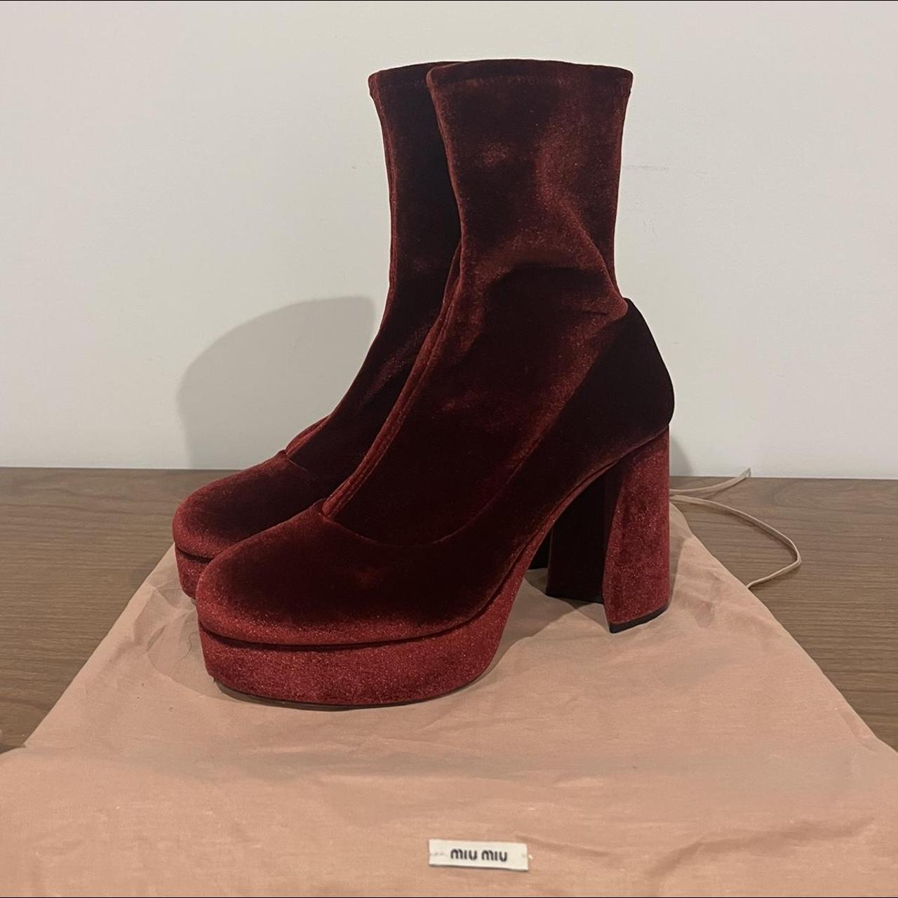 Miu miu velvet boots hotsell