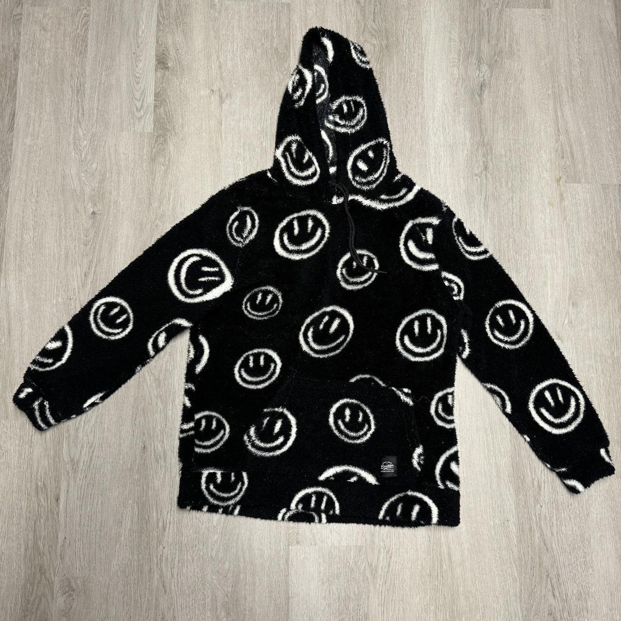 Retro Vert Bling Smiley Face Hoodie Bedazzled Smiley Face Hoodie