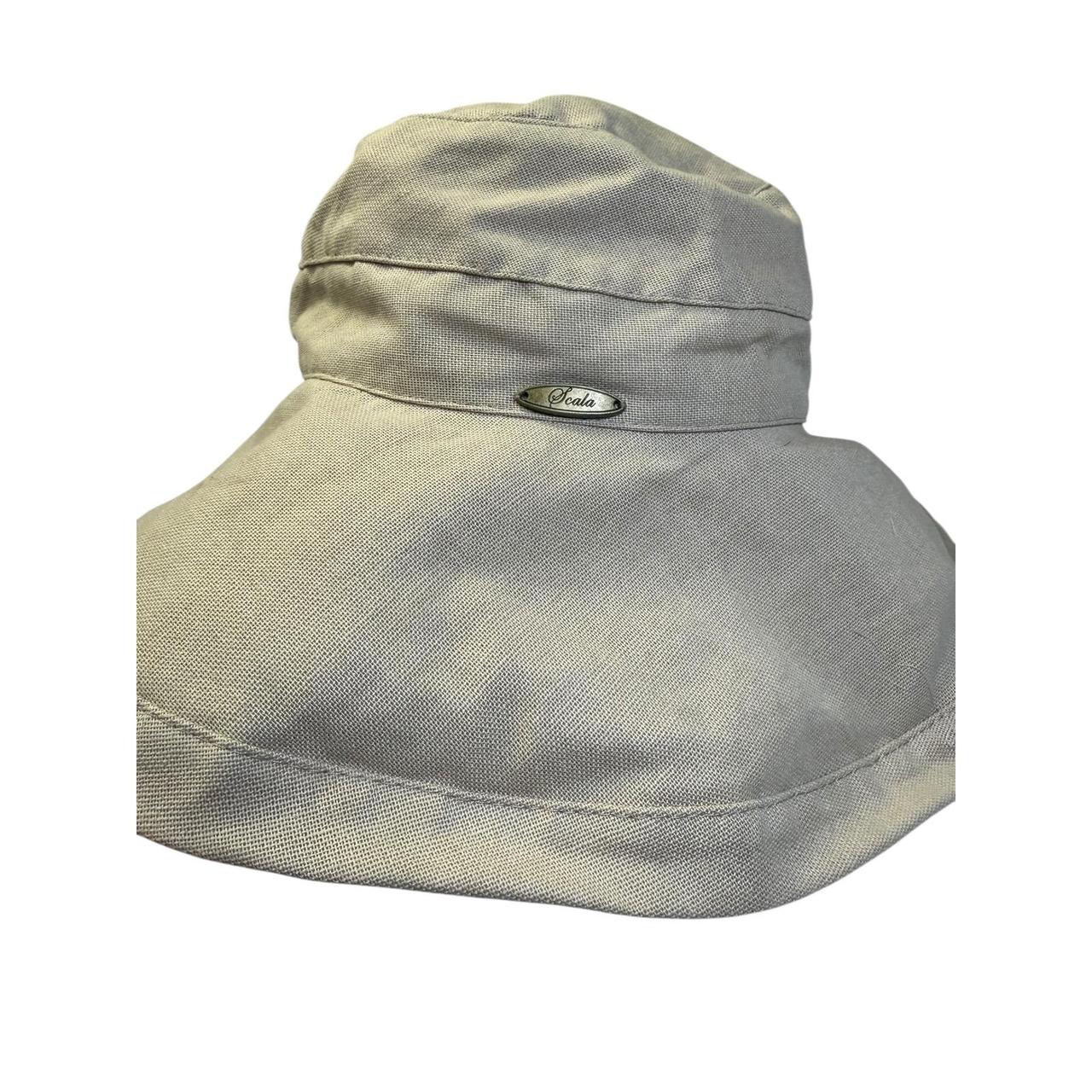 Scala Women's Canvas Hat - Tan – Scala Beige Wide… - image 3