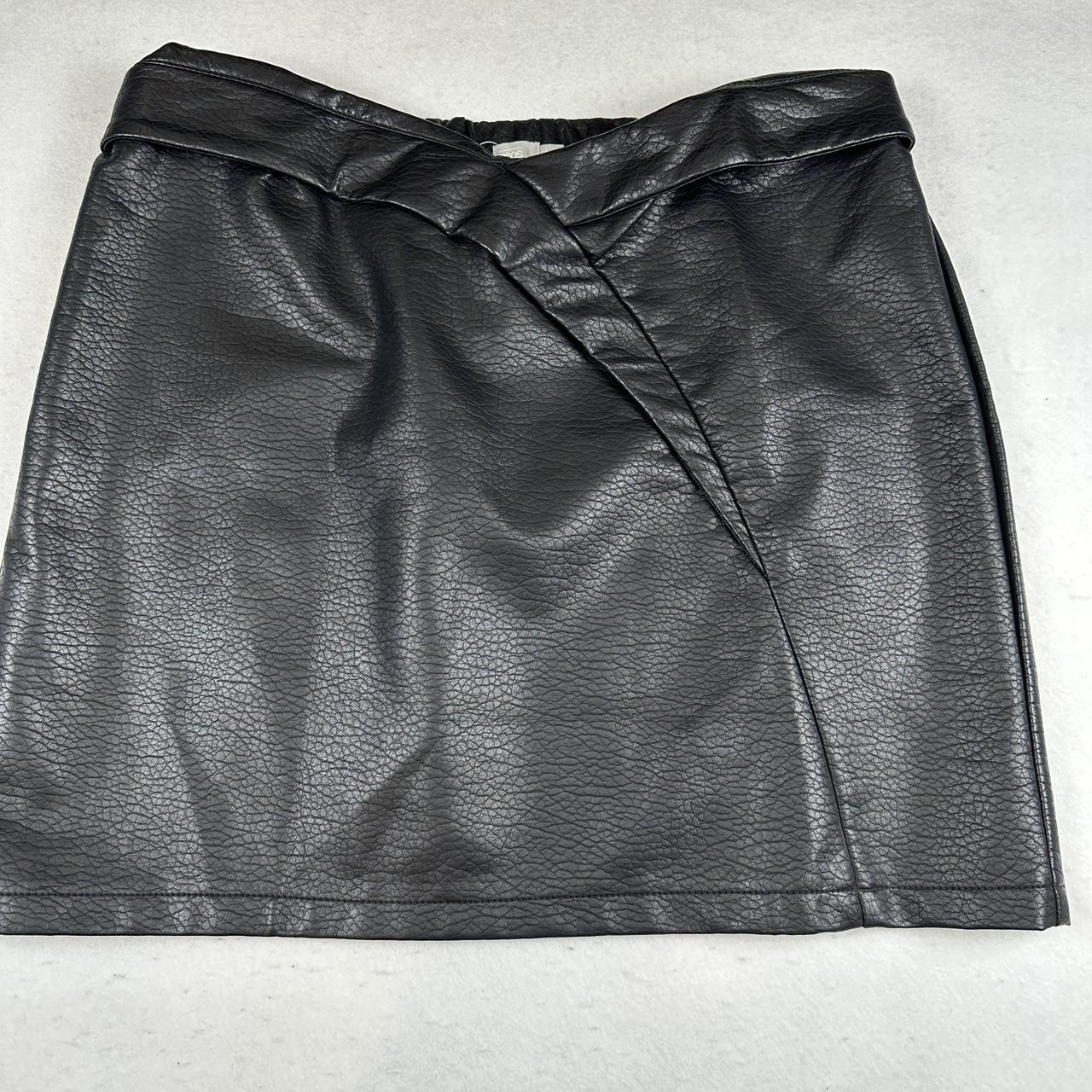 Black faux leather skirt size 18 best sale