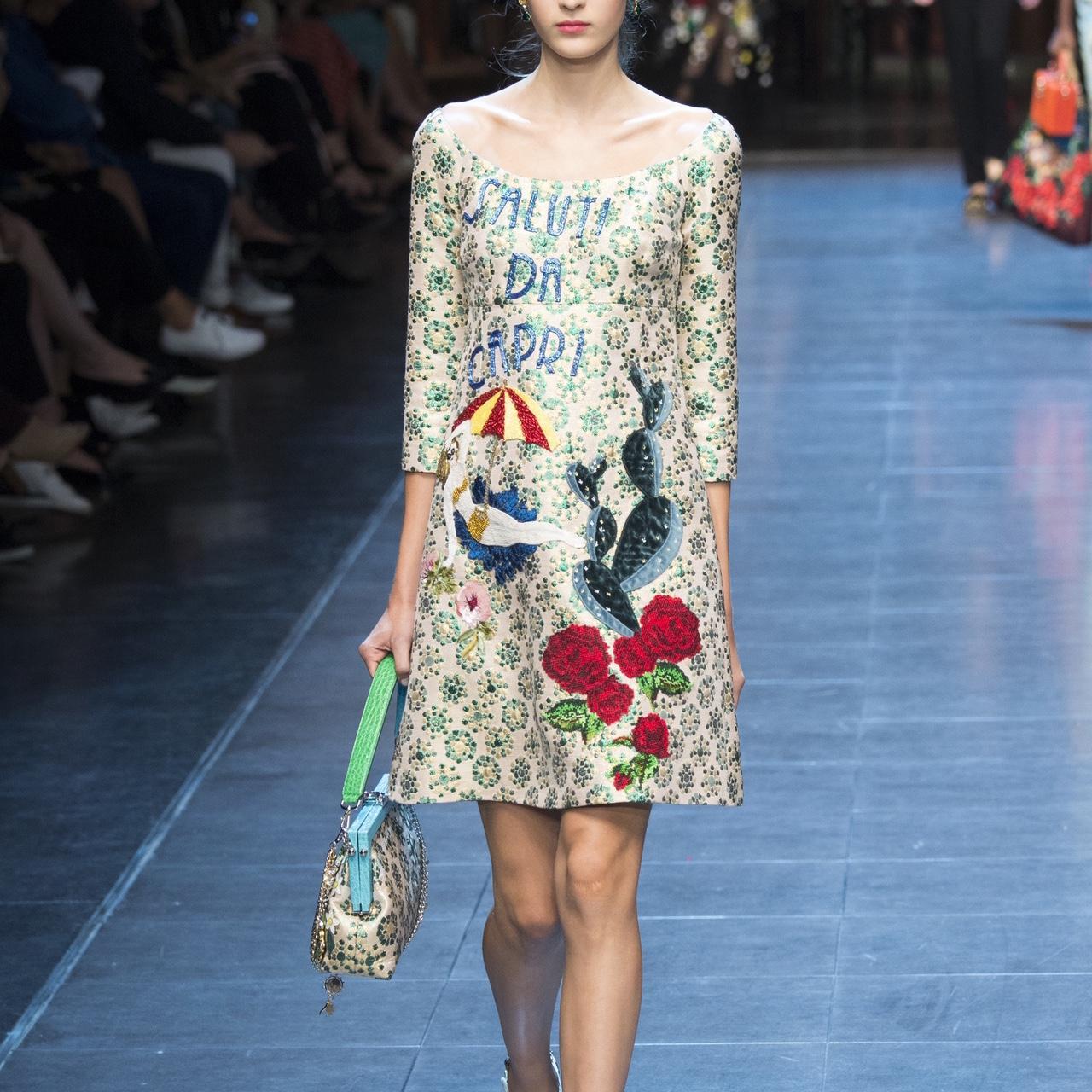 dolce gabbana green dress