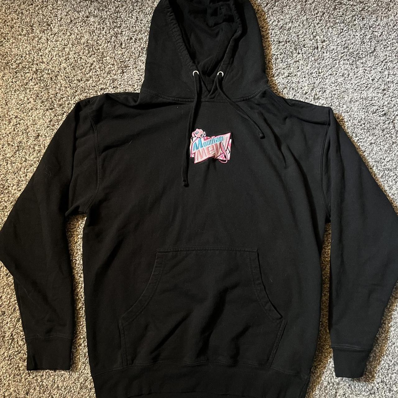 Pokemon Mountain Mew Hoodie Black, worn a couple... - Depop