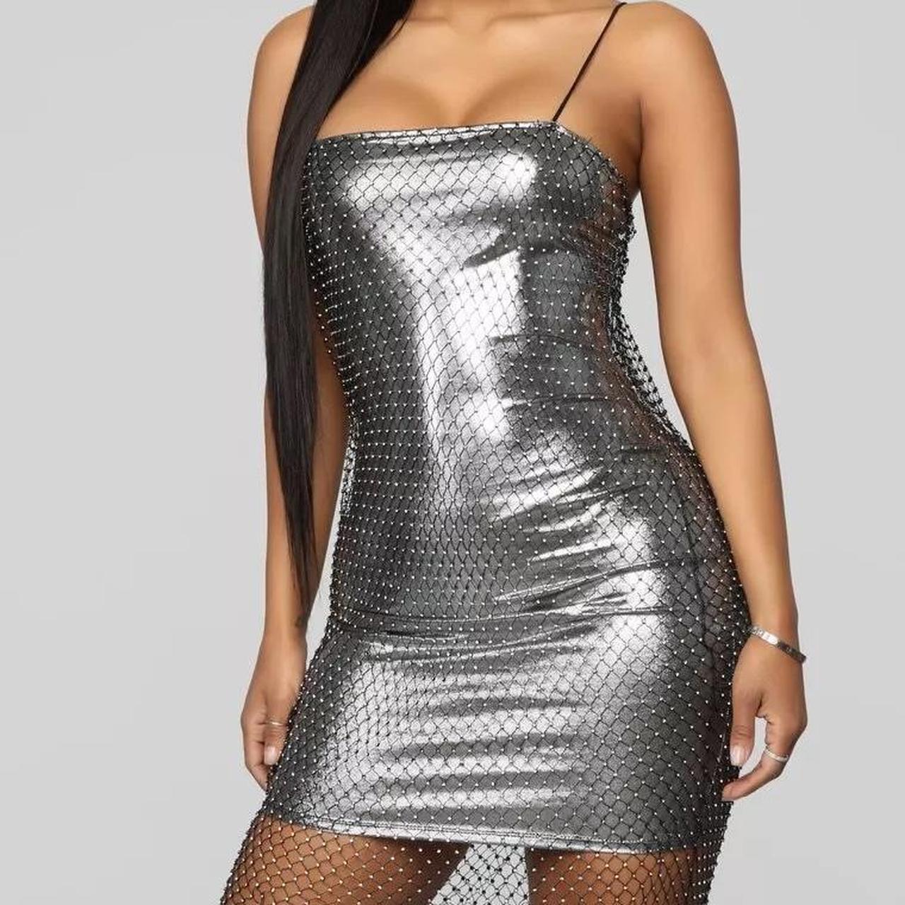 Fashion Nova, •, Glam It Up Metallic Mini Dress