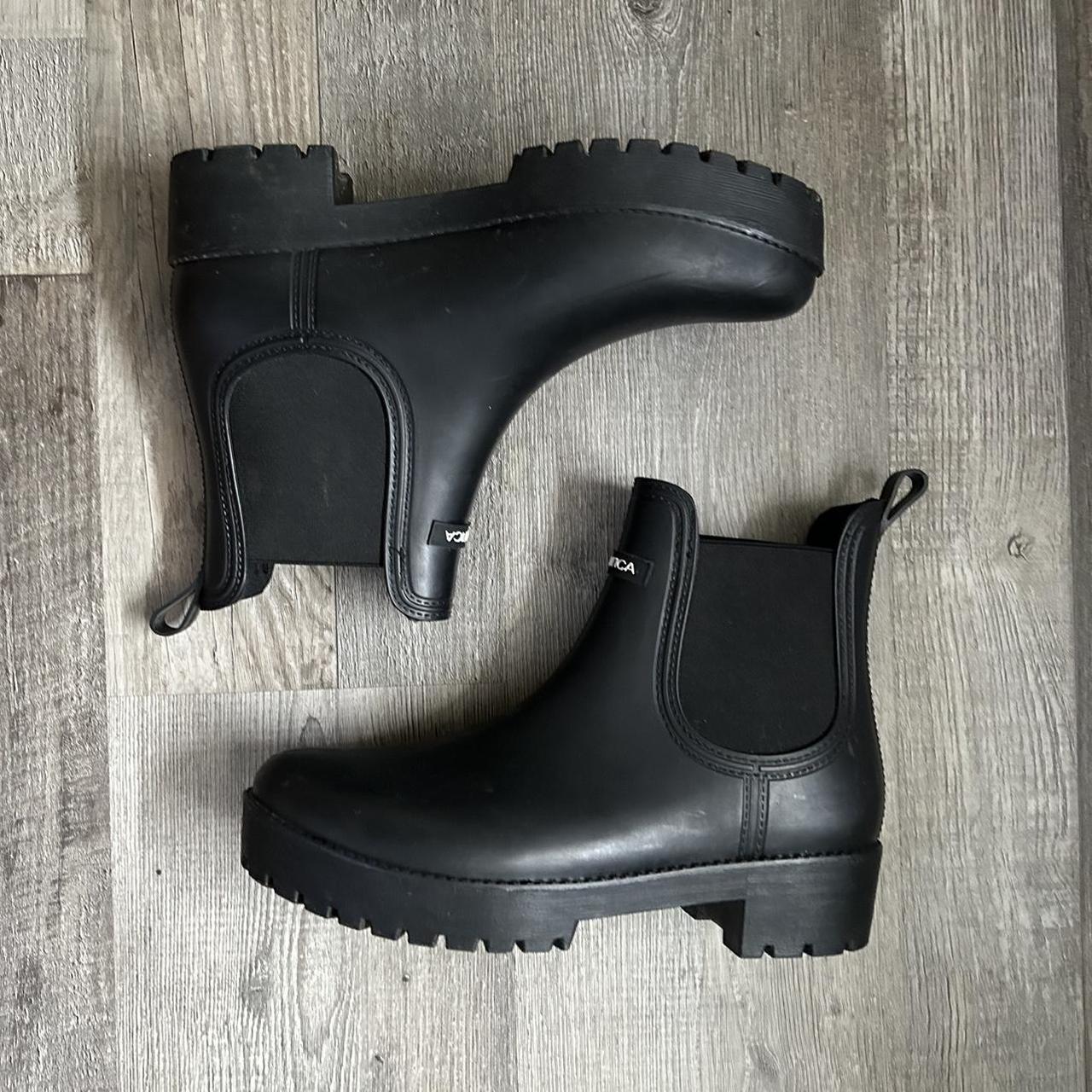 nautica black rain boots