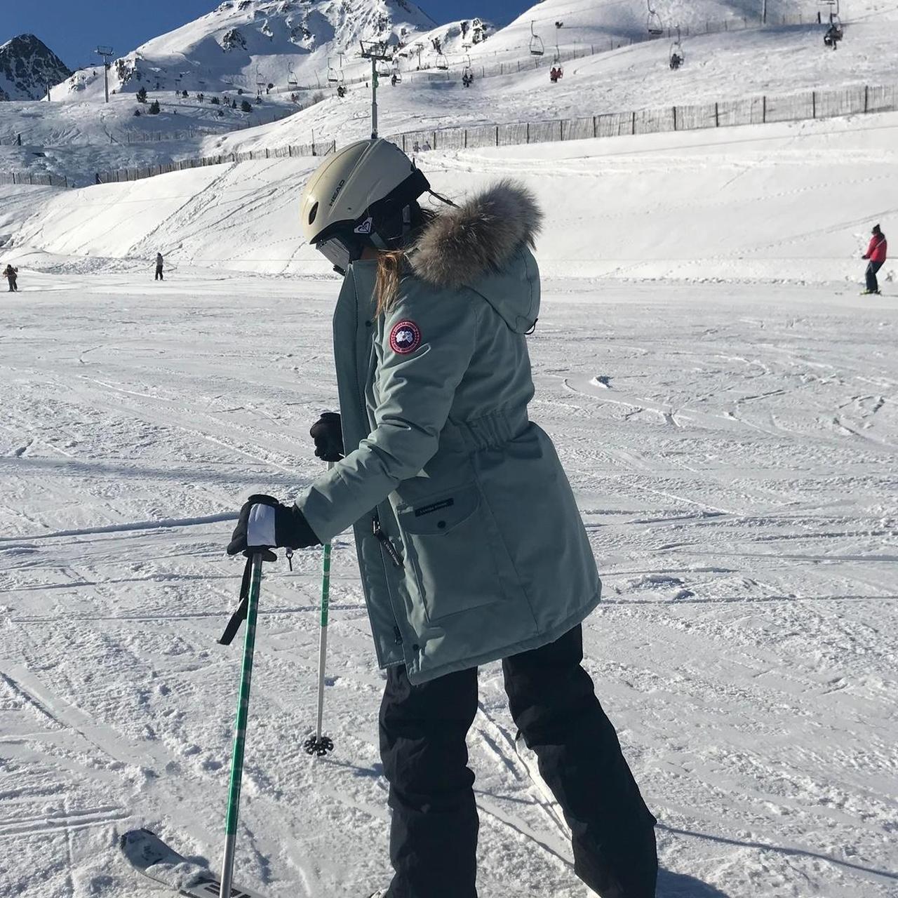 Skiing in canada goose jacket deals