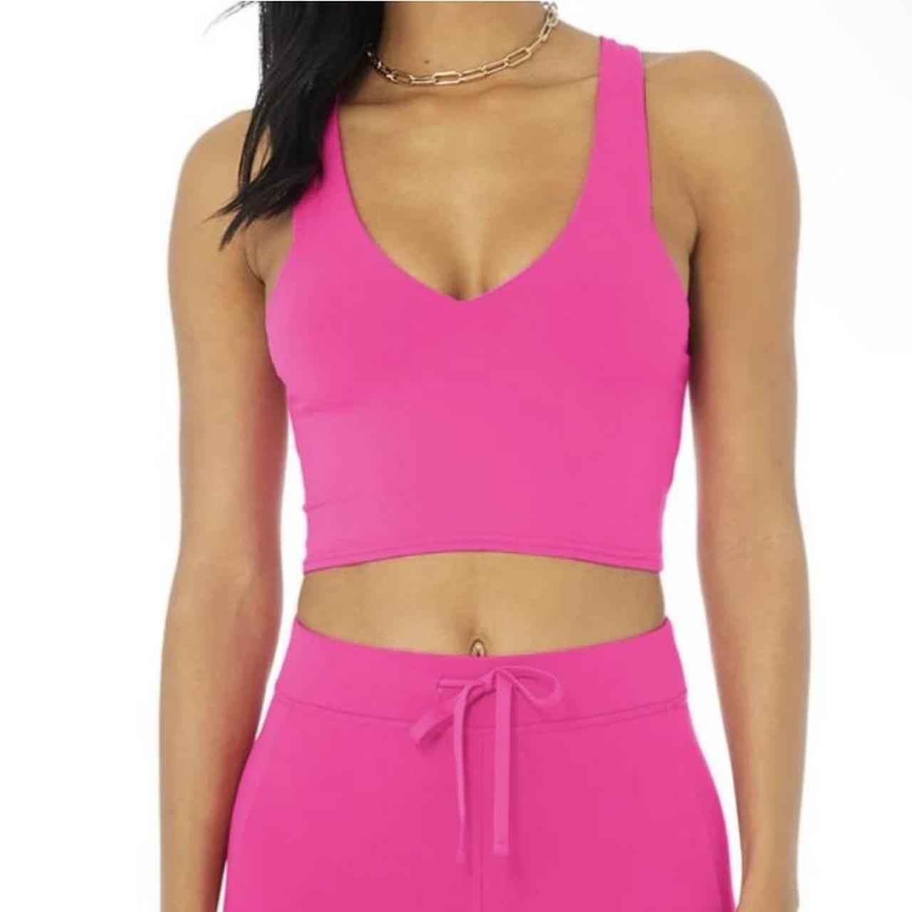 ALO YOGA REAL BRA TANK Neon Pink 🩷, Size M,