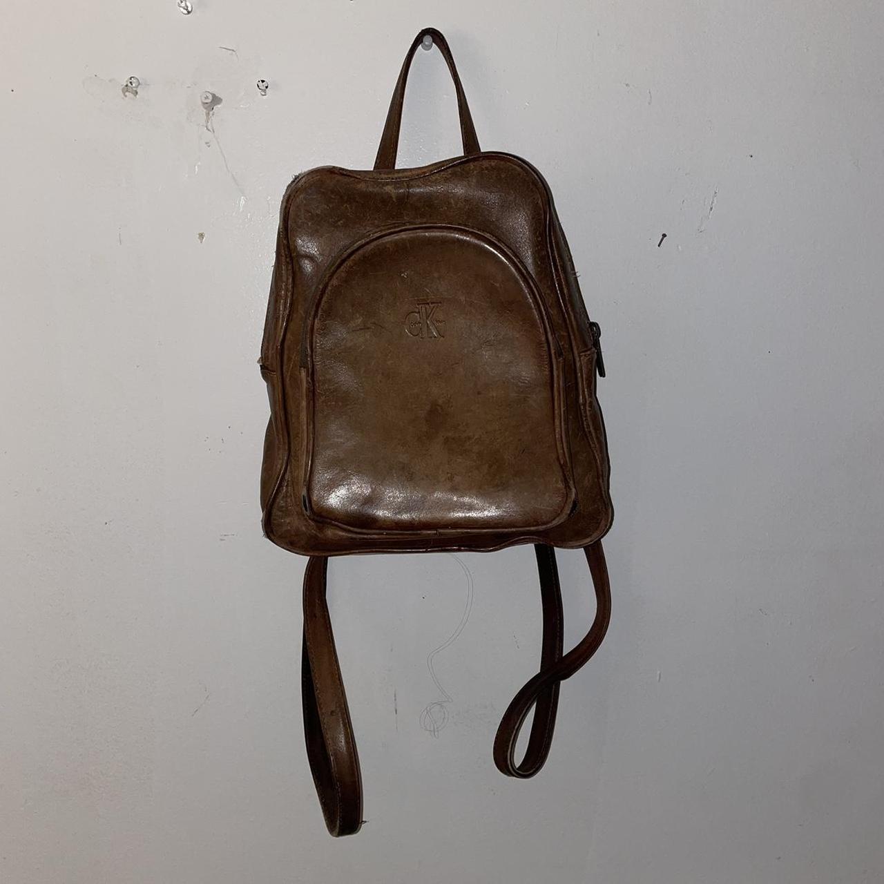 calvin klein monogram signature backpack authentic - Depop