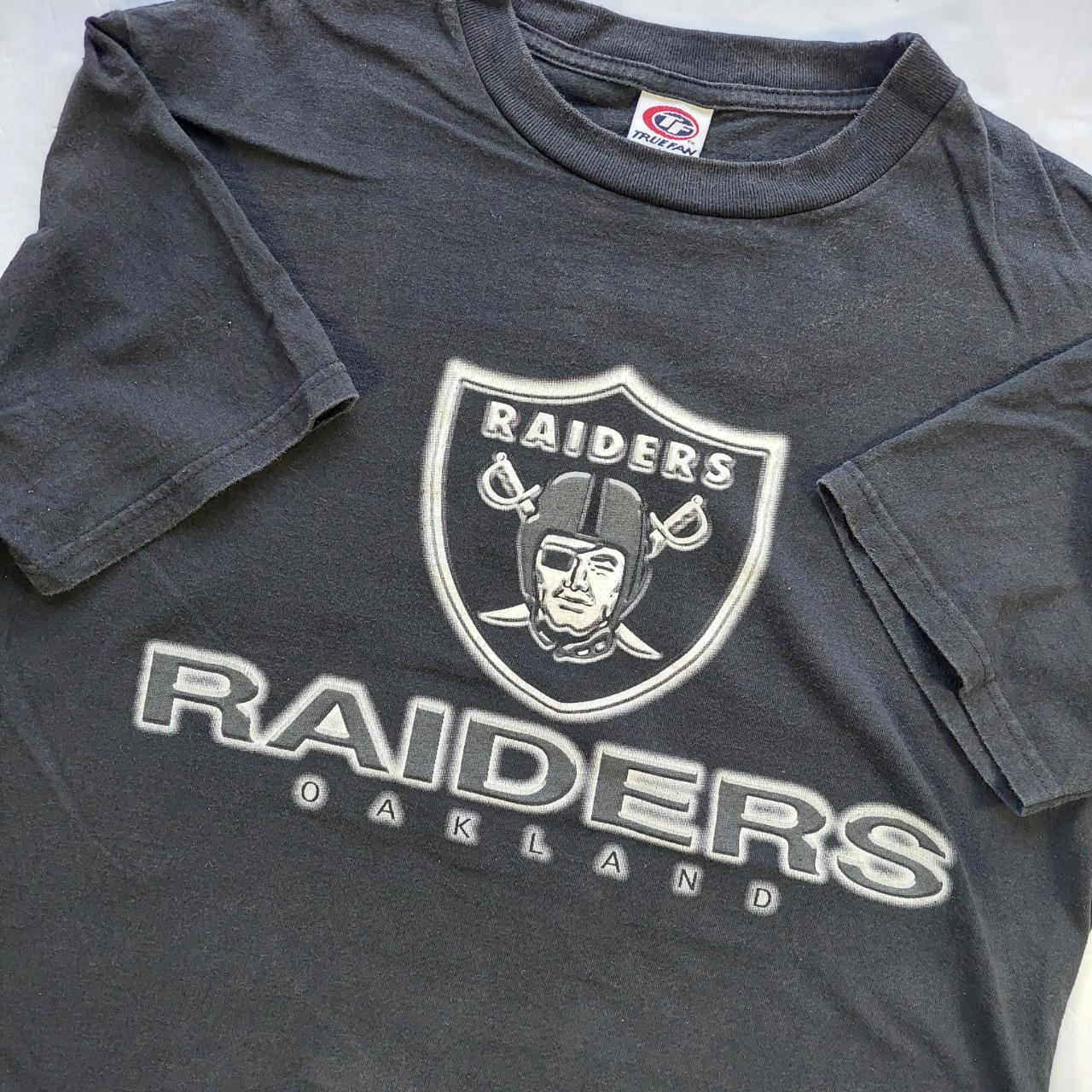 Vintage Oakland Raiders Logo True Fan T... - Depop