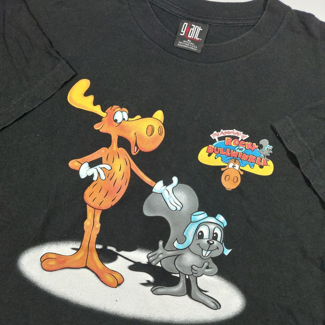 90's Rocky and Bullwinkle T Shirt, Has tiny pin hole...