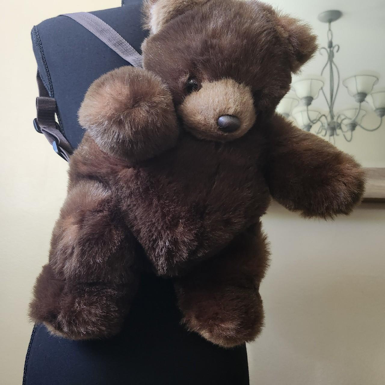 UNIPAK brown bear backpack super cute with pretty... - Depop