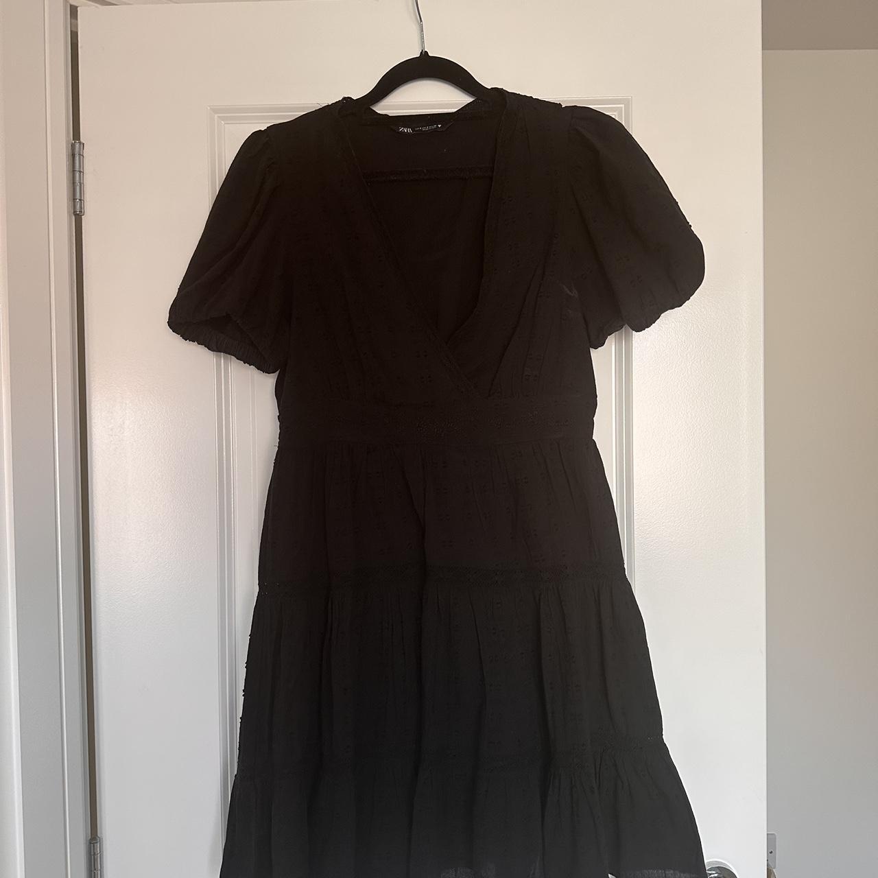 Zara black mini dress Size small Worn once - Depop