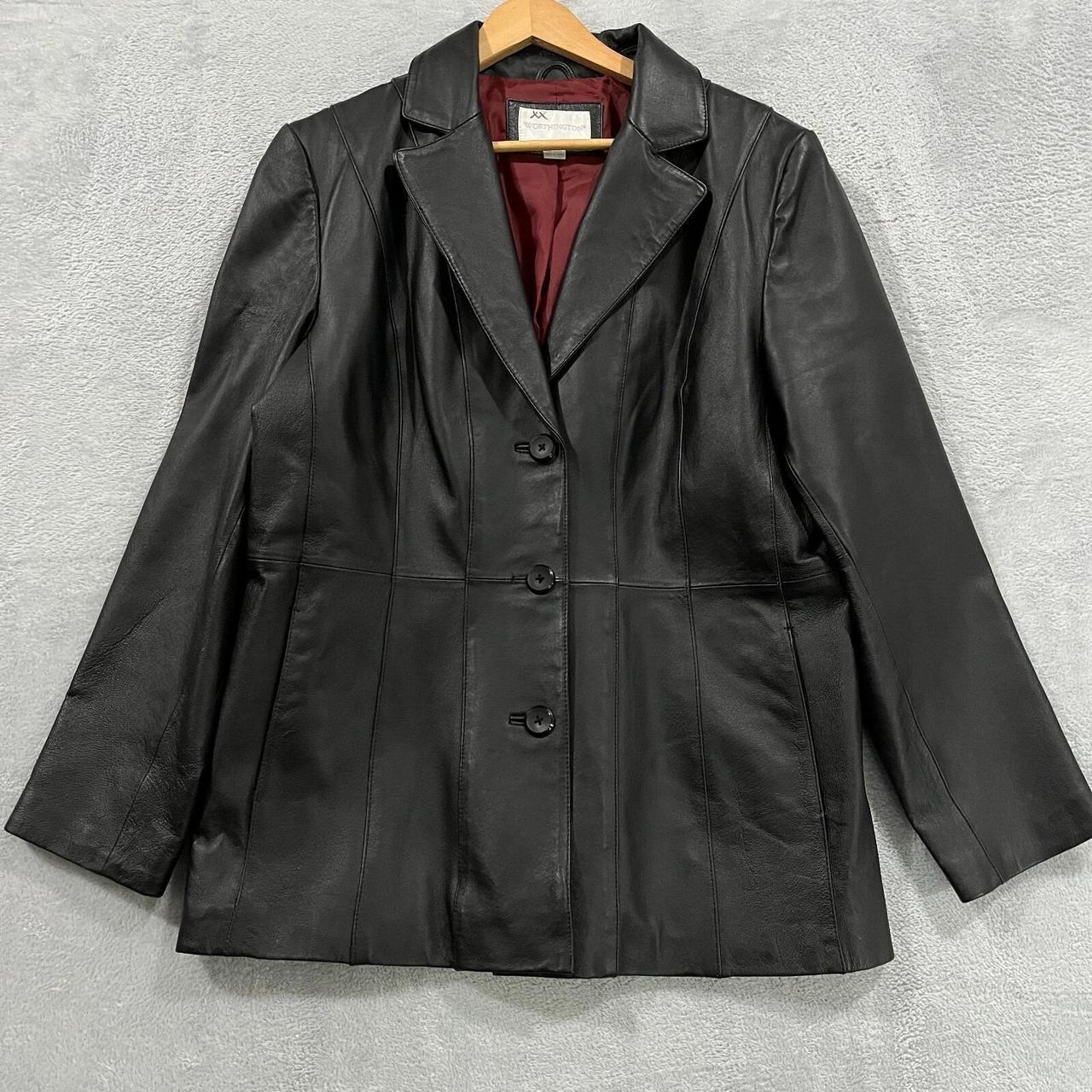 Leather jacket-vintage-y2k - Depop