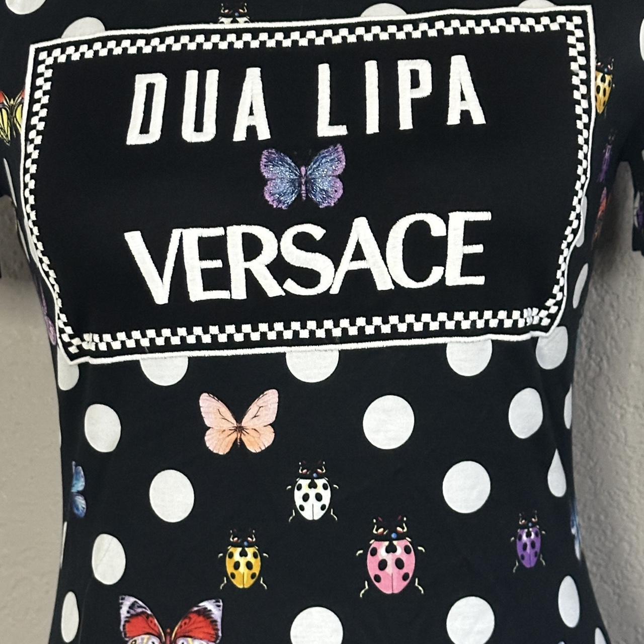 Versace X Dua Lipa Embroidered Butterflies T-Shirt | Depop