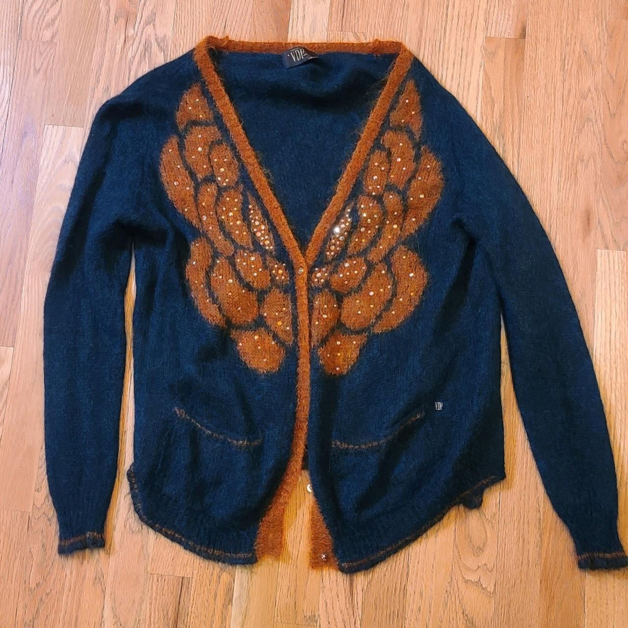 VDP Collection Women's Cardigan Orange/Navy – Viadelleperle