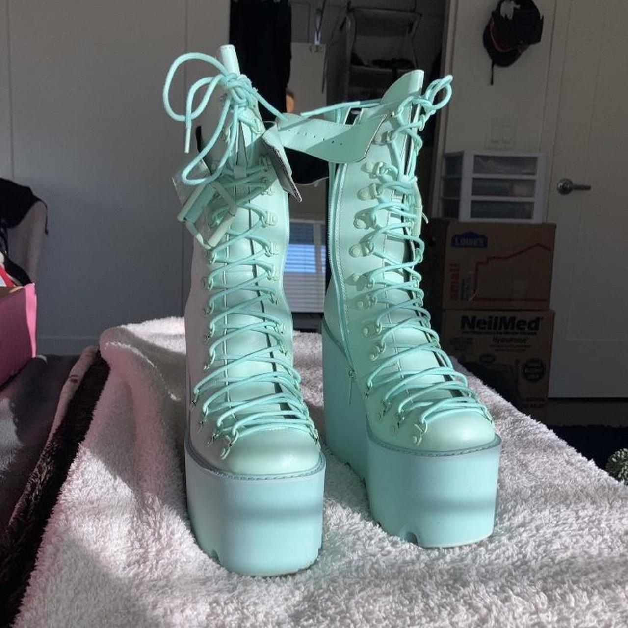 Sugar thrillz mint traitor boots. Never worn. - Depop