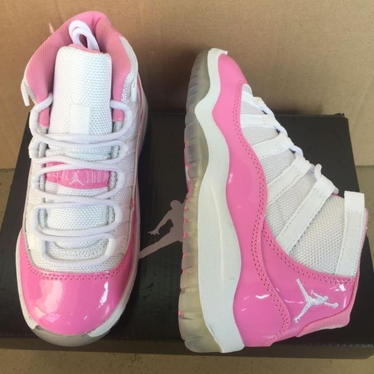 pink jordan 11 size 7.5 wmns - Depop